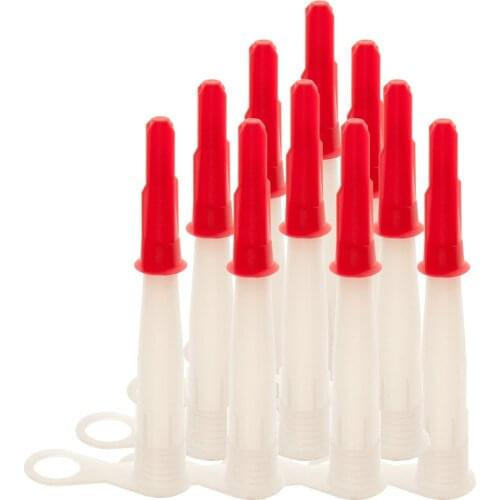 Package of 10 silicone tube nozzle cover - resealable clay cartridge spare nozzle screw cover: other package sizes available