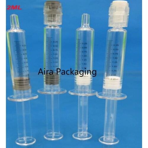 2ML Empty Water Light Needle Tube with Scale Cosmetic Emulsion Refillable Containers Plastic Clear Disposable Essence Syringe