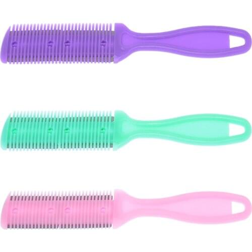 Meisha 1Pcs Double Sides Hair Razor Comb & 10Pcs Blades Cutting Thinning Comb Men Women Hair Trimmer DIY Styling Tools HC0001