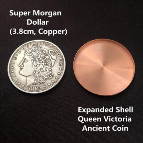 Expanded Shell Queen Victoria Ancient Coin (Tail, Copper) Magic Tricks Illusions Magician Accessories For Professional Magicians