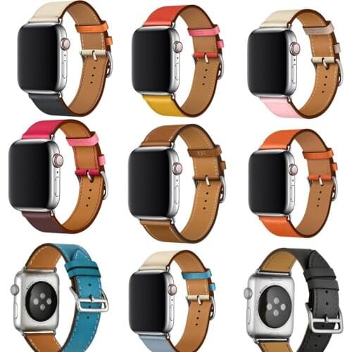 For Apple Watch band leather 42mm Series 6/5/4/3/2 /1 wrist strap For iWatch SE 38mm 40mm 44mm