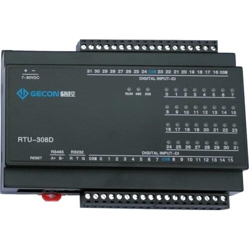 RTU-308D 32-channel DI digital switch input button and other status information collection via RS485 upload