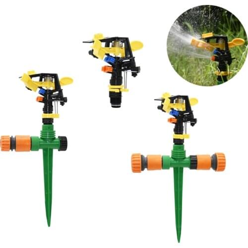 Garden rotating sprinkler double nozzles With holder Rocker sprinkler With support adjustable angle For lawn farm 1PCS