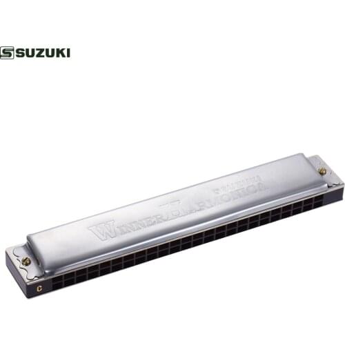 Suzuki W-24 24 Holes Harmonica Tremolo Key of C harmonica & Box Musical Instrument for Beginner Student High Quality Music Gift