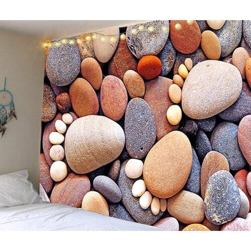 3D Print Window Treatments Curtains Colored Pebbles Curtains Footprint Outdoor Indoor Kids Adults Window Curtain Panels Curtain