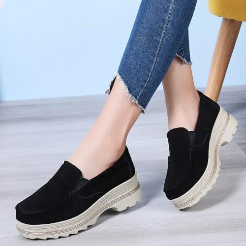 2020 Spring Women Flats Shoes Woman Platform Slip on Flats Sneakers Women Suede Ladies Tenis Loafers Moccasins Casual Shoes