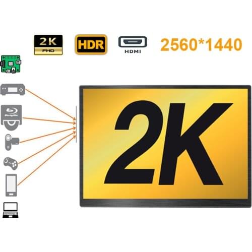 13.3 inch 2K 2560*1440 LCD display Monitor iDeal for Xbox, PS station, switch game console (type-c, HDMI*2, Earphone, DC in)