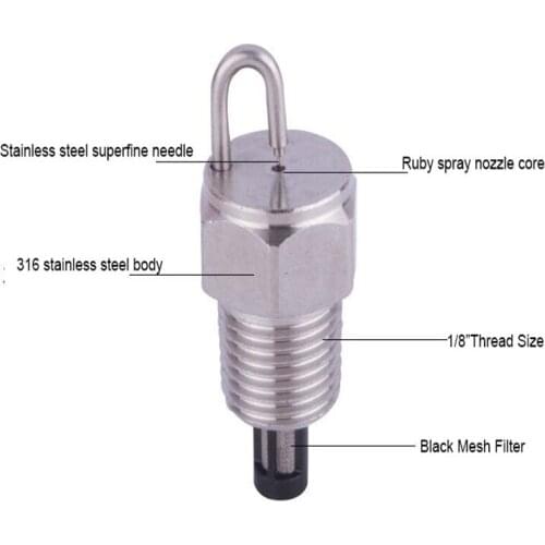 1/8" Ruby fog nozzle,high impact misting fine spray nozzle,BSPT fog Jet,impingement misting nozzle,fine misting fog spray nozzle