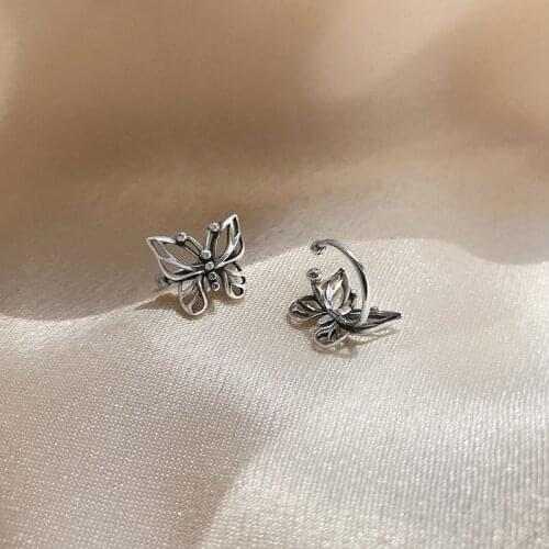1Pcs New Fashion Vintage Metal Hollow Butterfly Ear Clips For Women Girls Cute No Piercing Fake Cartilage Ear Jewelry