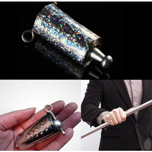 110CM Length Appearing Cane Metal Silver Close Up Illusion Silk to Wand Tricks for Professional Magician Stage