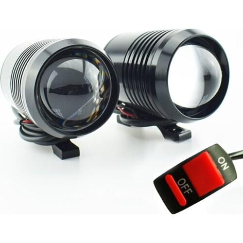 2Pcs Motorcycle Headlight U2 30W Led headlamp Driving Car Spot Fog Light Motorbike Spotlight Motor Head Light Flash Lamp DRL