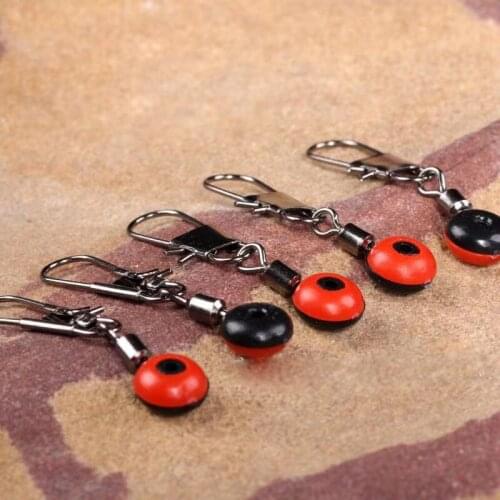 20pcs/lot Space Beans Fishing Line Hook Swivels Shank Clip Connector Interlock Snap Sea Lure Fishing Float Connector Tackle