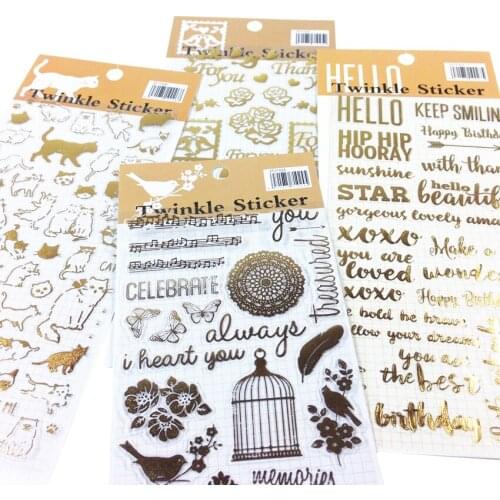30packs twinkle cat glitter hot stamping series stickers DIY Diary Bullet Journal Supplies Scrapbook Decoration free shipping