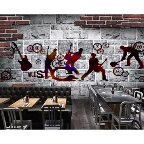Beibehang Custom wallpaper 3d photo murals rock bar KTV retro personality background murals restaurant wallpaper for walls 3 d
