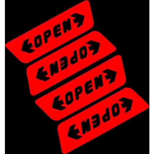 4Pcs/Set Car Door Open Sticker Reflective Tape Safety Warning Sign Auto Decal Notice Accessories Exterior Car Door Stickers DIY