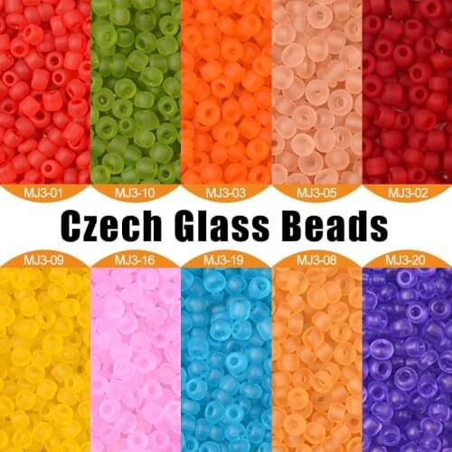 500pcs 3mm Charm Frosted Czech Glass Seed Beads DIY Bracelet Necklace For Jewelry Making Accessories