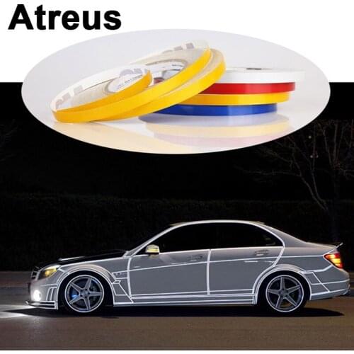 Atreus Car Styling Accessories 1cm*5m Reflective Tape Stickers For VW polo passat b5 b6 Mazda 3 6 cx-5 Toyota corolla Ford focus