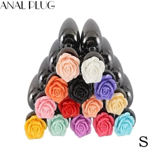 ANAL PLUG Rose Flower Penis Metal Butt Plug Dildo Clitoris Stimulation Vibrator Anal Plug Massager Backyard Beads Sex Toys L