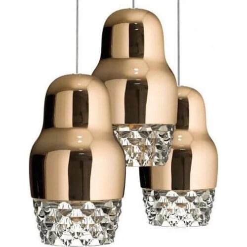 Bar chandelier simple modern restaurant chandelier single head dining room lamp glass round chandelier led lighting fixture