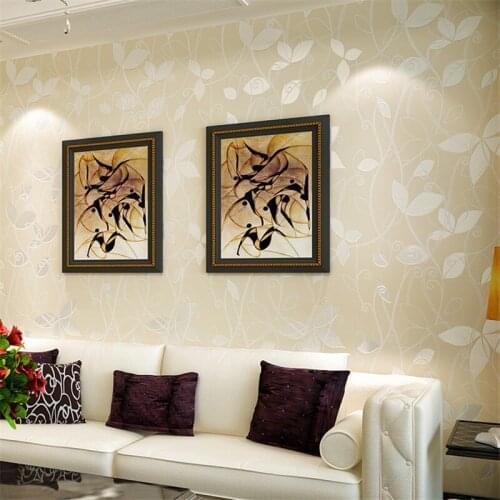Beibehang Warm 3D small leaf pink shallow green 3D wallpaper bedroom living room hotel corridor background 10 m wallpaper roll