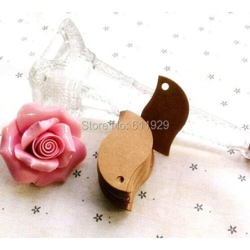 Free shipping 500 pcs a lot 3x5cm blank leaf kraft paper hang tags/gift decorated card/baking price tags/jewelry tags/labels