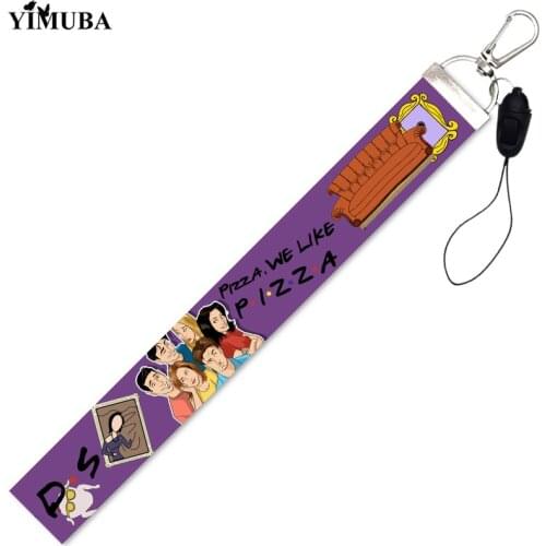 Comics Fun Print Friends TV Show Hand Rope Keychain Mobile Phone Straps Keycord Short Lanyards Webbing Key Chain Ring Decoration