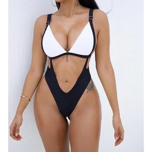 One-Piece Suits Swimwear Women Bandage Bikini Push-up Solid High Waist Beach Swimsuit bandeau Padded Bra Suit Sexy M Size