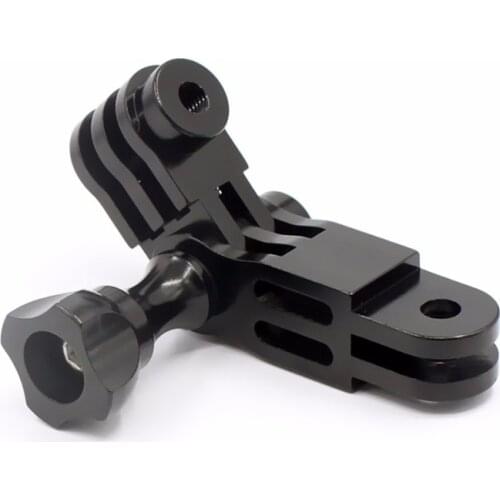 CNC Aluminium alloy Three-Way Pivot Arm Mount Adapter for GOPRO Hero 1 2 3 3+ 4 5 Session/Xiaomi Yi/SJ/GitUp Sport Camera Black