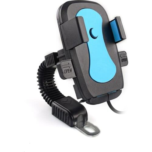 Bike Autobike Phone Holder Motorcycle Scooter Autocycle Cell Mount Bicycle GPS Rotate Stand for iphone Samsung with USB Charger
