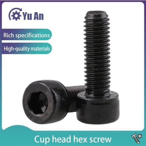 DIN912 12.9-grade Alloy Steel Cup Head Hexagonal Screw Black Round Head Hexagonal Postbolt M10-M18 1PCS