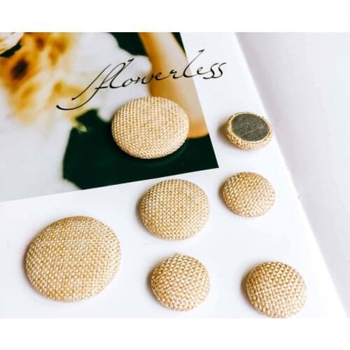 Cotton Beige Cameo Button Earrings Brooch spacers Pendant Accessories Supplies for Jewelry Making diy handmade material 20pcs