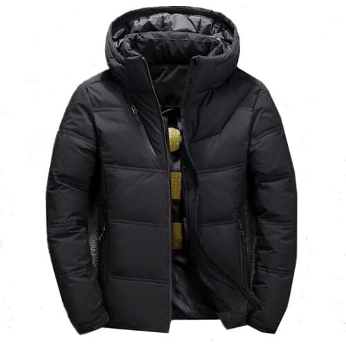 Quality Brand Men Down Jacket Slim Thick Warm Solid Color Hooded Coats Fashion Casual Jackets Male Winter Coat Ropa De Hombre