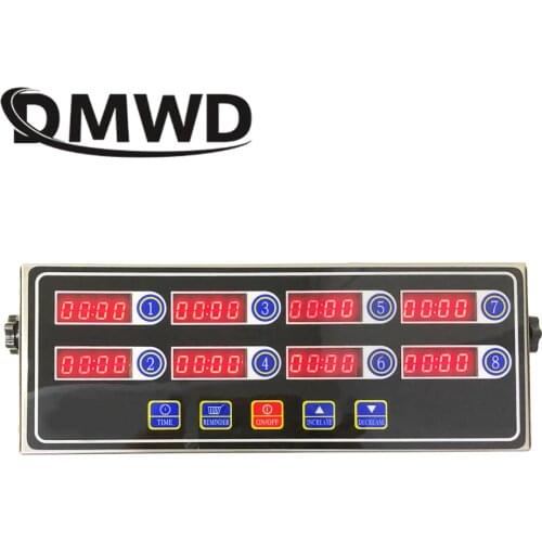 Commercial Eighth 8 Channel Key Kitchen Timer Digital Timing Shaking Reminder Loud Alarm Count Up Cooking Countdown StopWatch