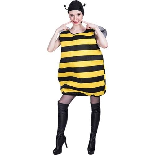 Adults Halloween Insect Cosplay Costumes Women Bee Honeybee Cosplay Jumpsuit Carnival Party Outfit School Drama Clothing Props