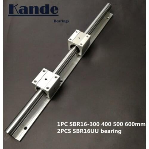 Linear rail 16mm SBR16 - 300 400 500 600 mm 1 pc linear guide SBR16 + 2 pcs SBR16UU blocks for CNC