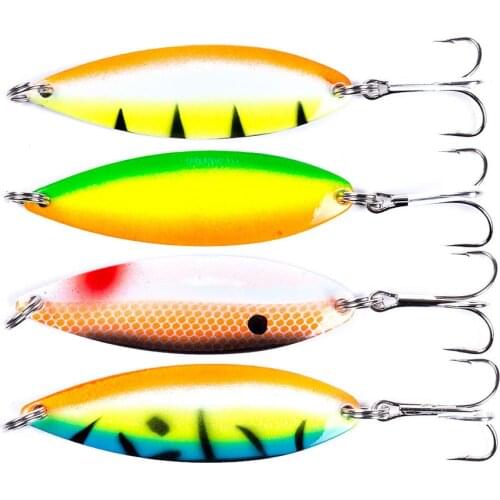 1pcs 72mm 18g Metal Spinner Spoon Fishing Lure Hard Baits Colorful Sequins Noise Paillette Treble Hook Tackle