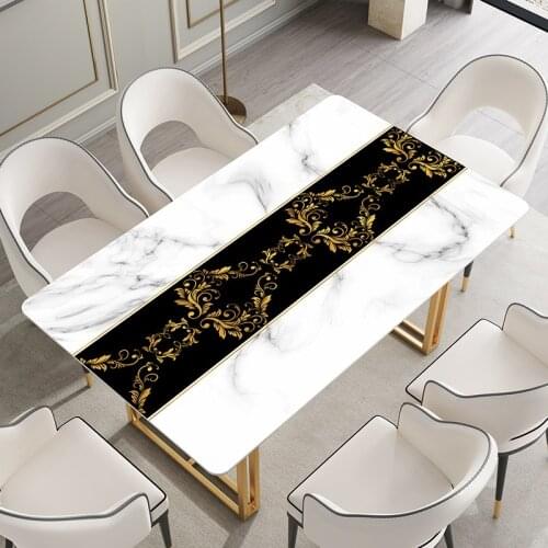Marble pattern PVC table tablecloth rectangle table cloth Waterproof custom table mat party table deco protector 1.5mm Thick