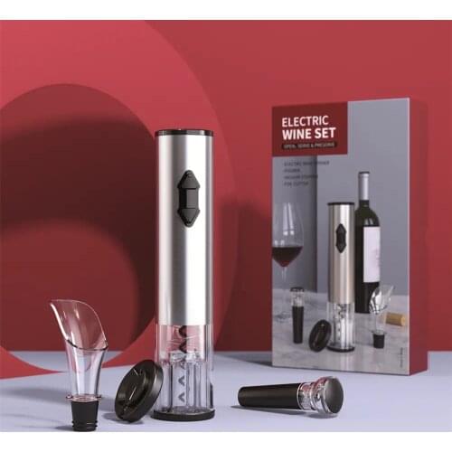 Wine Corkscrew Set Electric Bottle Opener Automatic Jar Openers Aerator Pourer Wine Stopper Foil Cutter Kit Wine Accessories