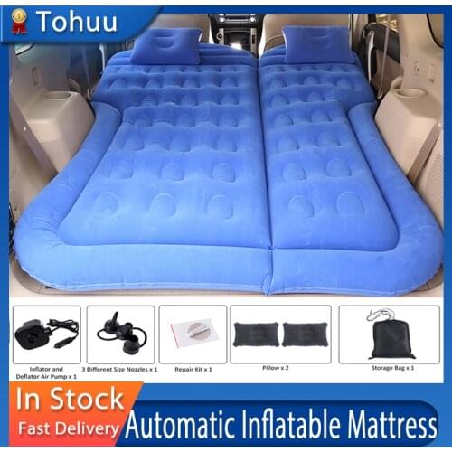 Inflatable Mattress Automatic Inflatable Air Mattress SUV Car Travel Bed Camping Adult Sleeping Mattress With Air Pump&Pillow