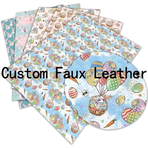 Custom Printed 30 cm x 136 cm Faux Synthetic Leather Fabric DIY Crafts Material