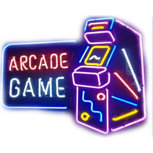 Neon Sign Arcade Game Neon Bulb signgarage handcraft Game room display glass neon signboard Decorate Hotel restaurant advertise