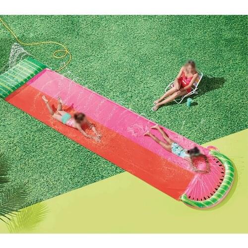 2021 New Outdoors Kids Inflatable Spray Sprinkler Watermelon Double Lawn Water Slide Super Water Slide Ideal Summer Garden Fun