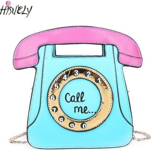 2021 New Funny personality fashion phone shape letters ladies pu leather handbag chain shoulder bag flap crossbody messenger bag