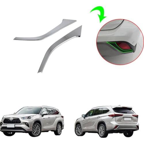 New Car ABS Chrome Front Fog Light Lamp Cover Trim Trims ABS For Toyota Highlander 2021