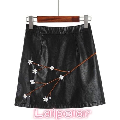 New Arrival PU Leather Skirts High Waist Sexy Vintage A-Line Office Skirts Womens Mini autumn Skirt Plus Size