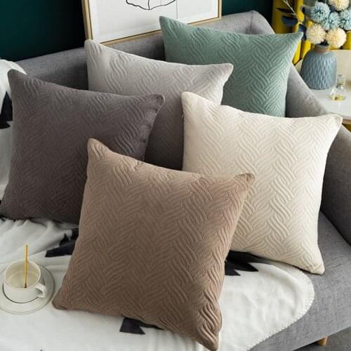 Home Living Room Solid Color Velvet Hug Pillowcase Comfortable Skin-friendly Sofa Pillowcase Waist Pillowcase Household Goods