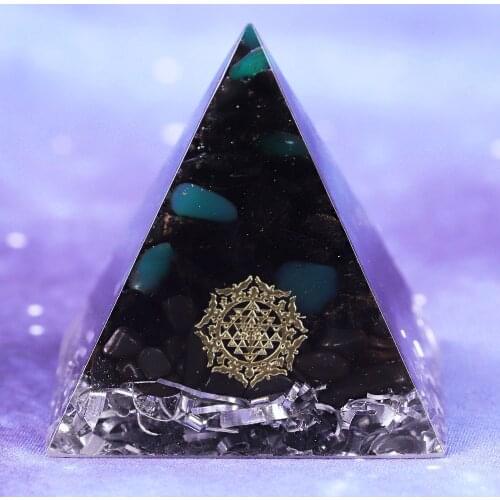 Orgonite Pyramid Energy Black Tourmaline With Green Agate Aluminium Scrapenergy Orgone Meditation Pyramids Healing Crystals Reik