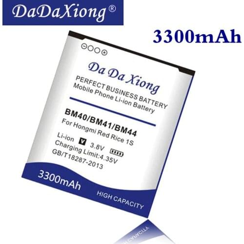 Original Da Da Xiong 3300mAh BM40 BM41 BM44 Battery for Xiaomi 2A Mi2A Hongmi Red Rice 1S Redmi 2 Cell Phone Battery