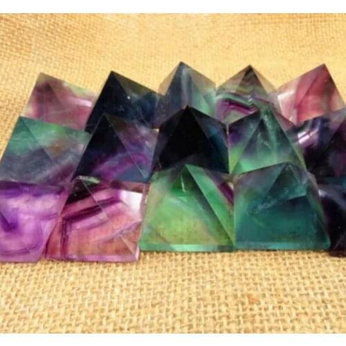Natural crystal pyramid purple fluorite chlorophane pyramid 40mm *40mm free shipping