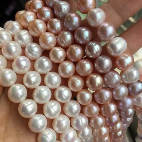 Freshwater pearl white/pink/purple near round 7-8mm/8-9mm/9-10/10-11mm 14" FPPJ wholesale nature loose beads for DIY jewelry
